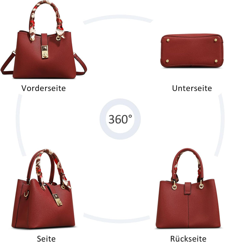 FOLOVEYA Mode Damen Handtasche Shopper Umhängetasche Frauen Schultertasche Elegant Henkeltaschen Cas