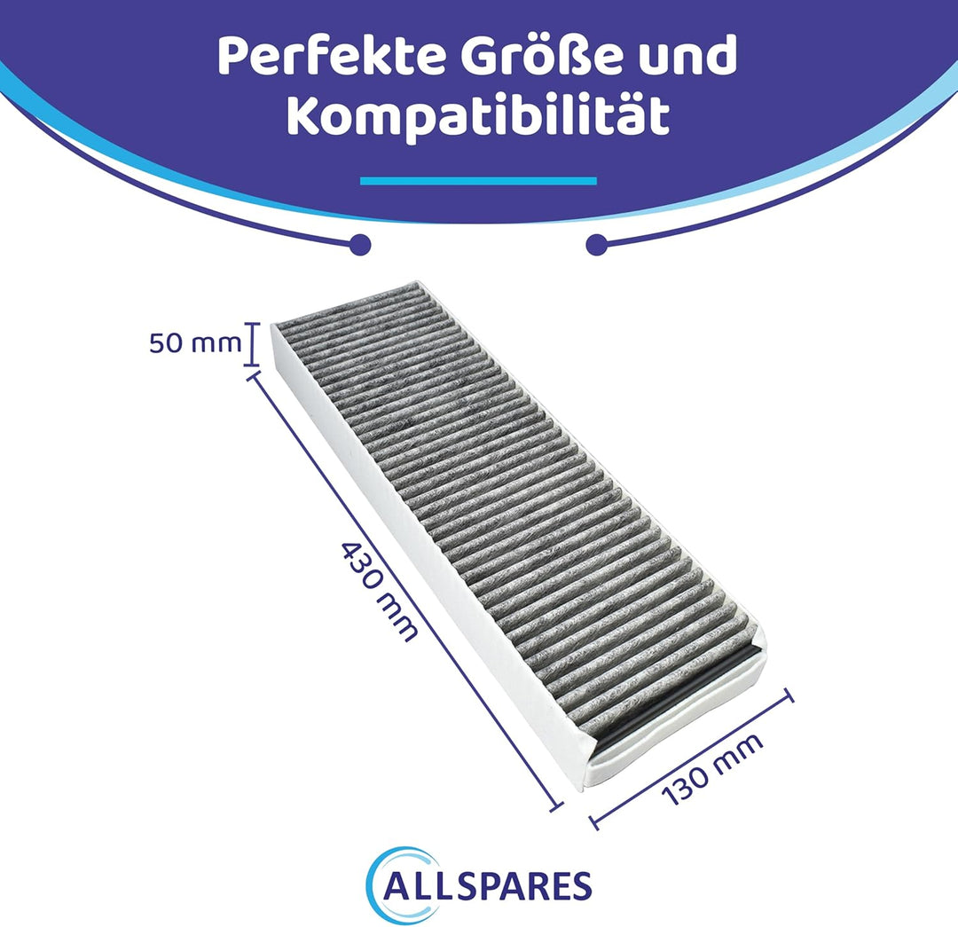 AllSpares Aktivkohlefilter geeignet für PUAKF und PURE/S PURE/X PURE (430x130x50mm)