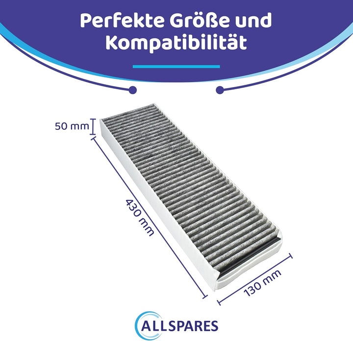 AllSpares Aktivkohlefilter geeignet für PUAKF und PURE/S PURE/X PURE (430x130x50mm)