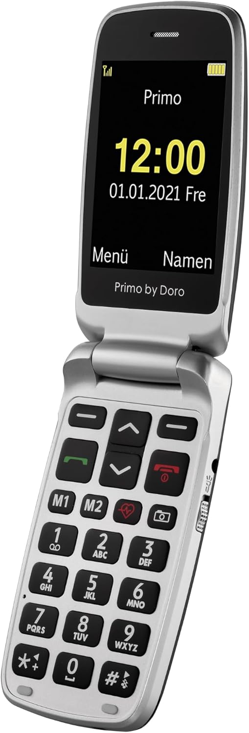 Primo 418 by Doro graphit GSM Grosstasten Mobiltelefon mit frossem Farbdisplay, Fallsensor, Taschenl