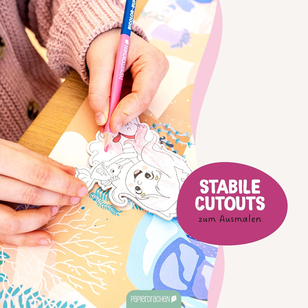 Papierdrachen Bastelbox Märchen & Traumwelten – Komplett-Set -inkl. Stanzbögen u. Hintergründen – 12