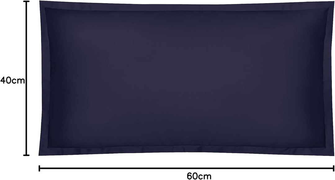 Amqua Mako Satin Kissenbezug (1x) aus ägyptischer Baumwolle 40x60 cm, dunkelblau/Navy (1x) 40x60cm D