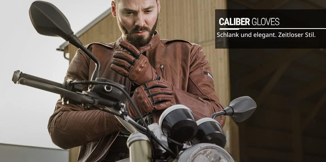 SHIMA Caliber Motorradhandschuhe Damen Herren - Klassische, Vintage, Sommer mit Protektoren XL Braun