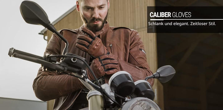 SHIMA Caliber Motorradhandschuhe Damen Herren - Klassische, Vintage, Sommer mit Protektoren XL Braun