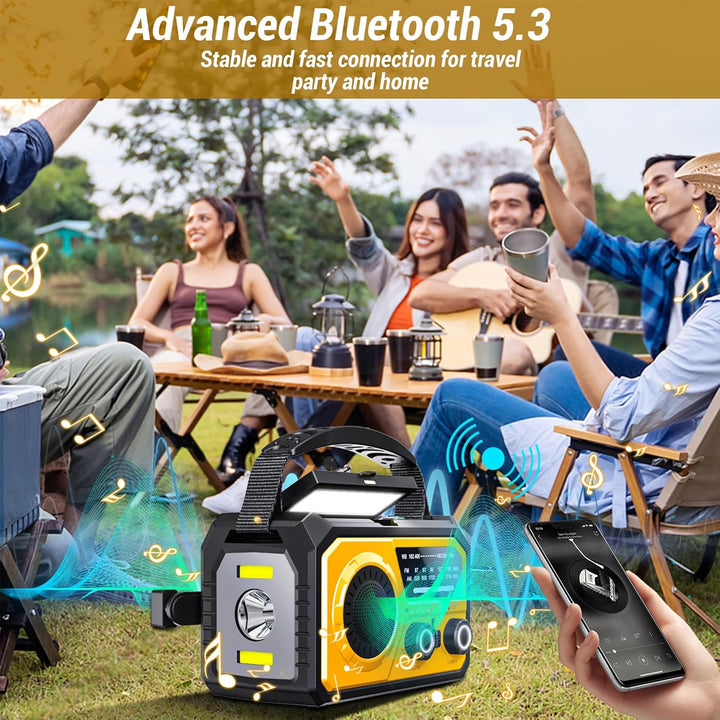 16000mAh/59200mWh Kurbelradio,Tragbares Notfallradio mit Kurbel,AM/FM Solar Radio mit Handyladefunkt