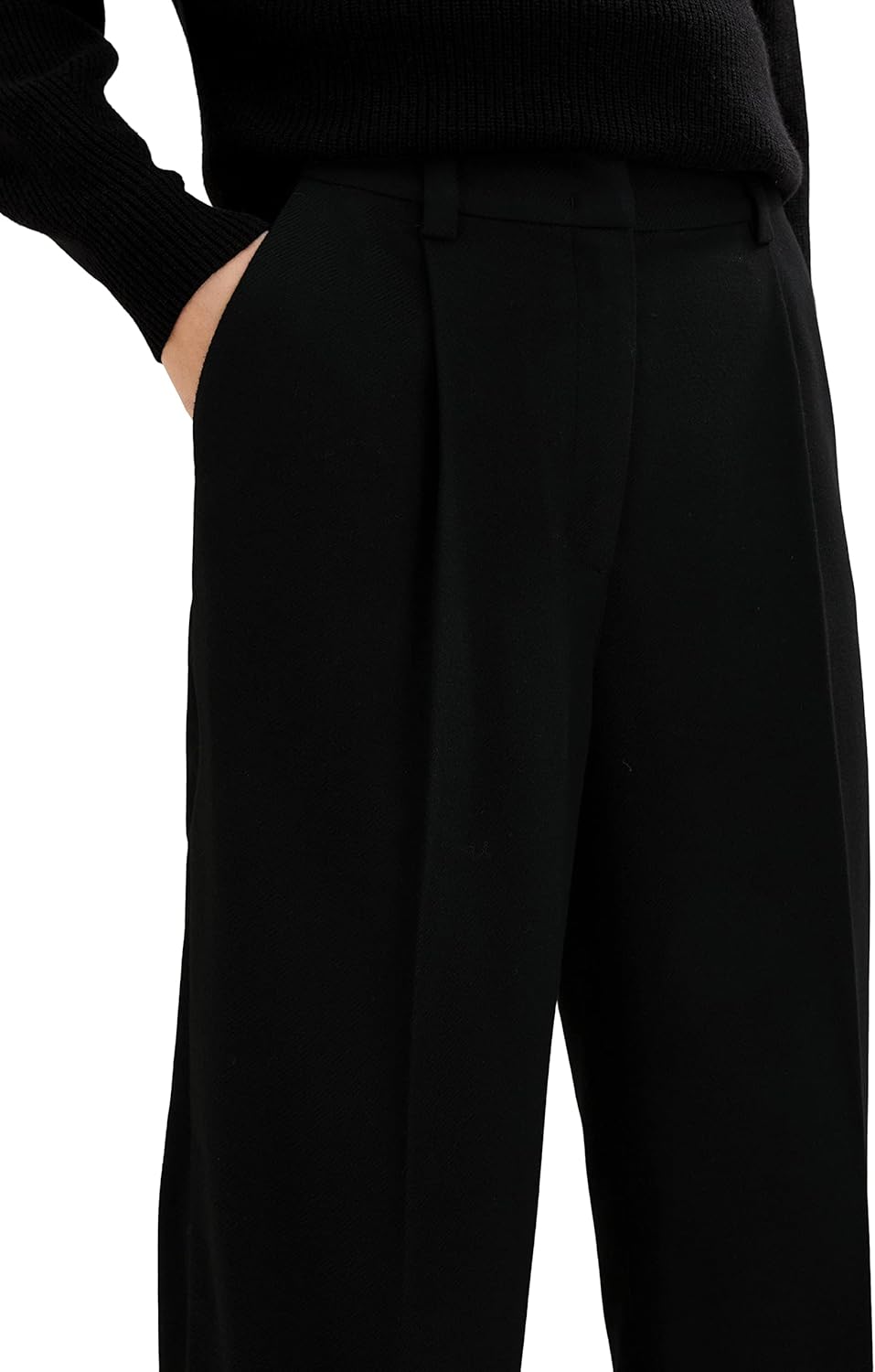 TOM TAILOR Damen Lea Striaght Fit Hose 32W / 32L 14482 - Deep Black, 32W / 32L 14482 - Deep Black
