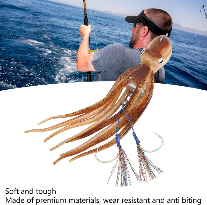 Alomejor Octopus Swimbait, Weicher Tintenfisch-Fischköder-Kit Lebensechte Tintenstrahl-Oktopus-Köder