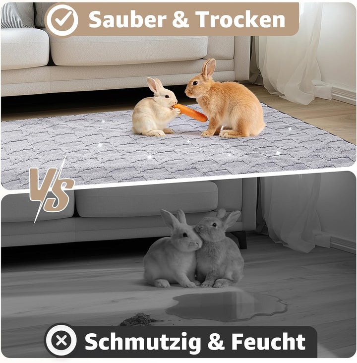 100x90cm Pipipads für Meerschweinchen & Pipi Matte für Kaninchen - Waschbare, saugstarke Unterlage m