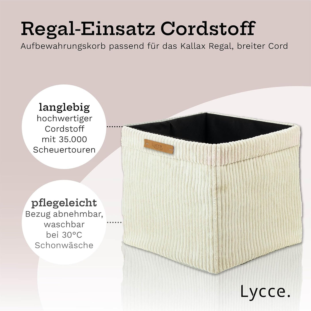 Kallax Box aus trendigem Cordstoff | Aufbewahrungskorb für Kallax Regal | Faltbox 33 x 33 x H31 cm m
