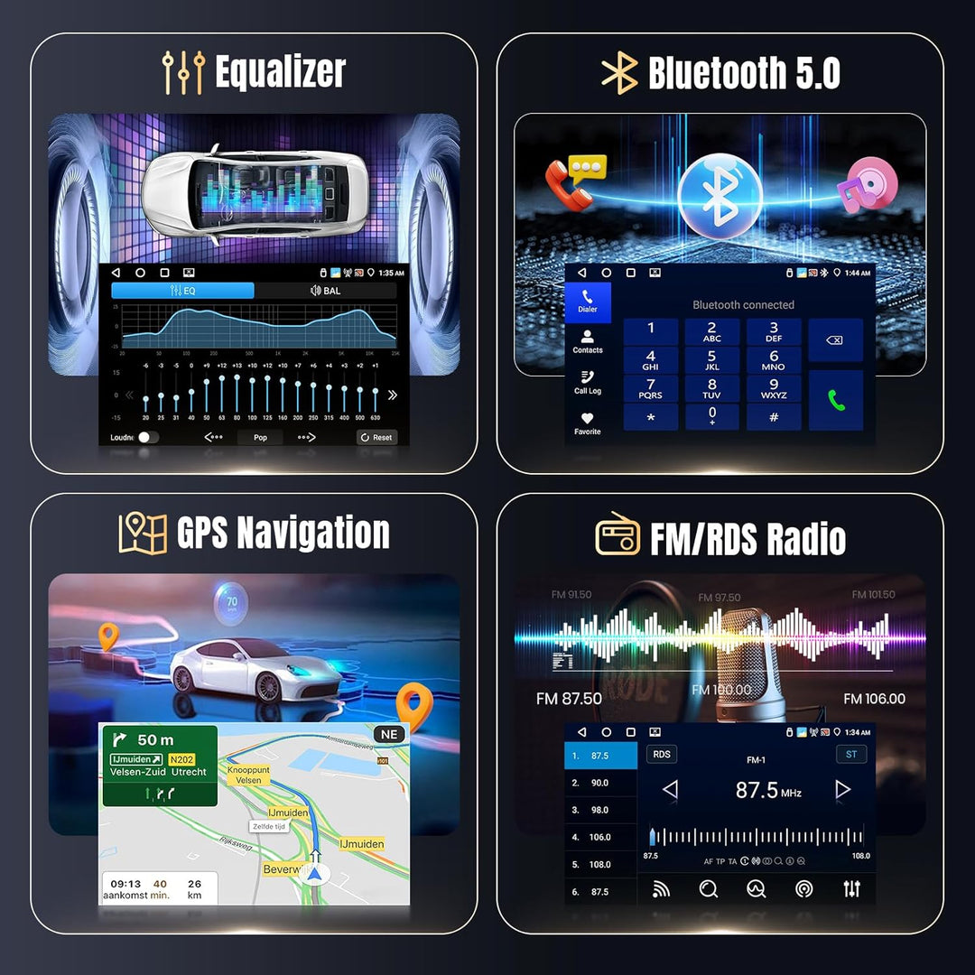 Podofo Carplay Autoradio für Peugeot 208/2008 2012-2018, Android 2G+64G HiFi, 10" Touchscreen Androi