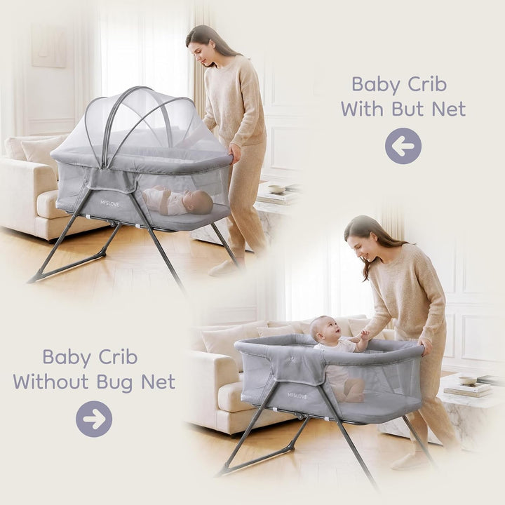 Faltbares Babybett mit Moskitonetz, Babybett, Reisebett, Geschenk für Baby und Neugeborene
