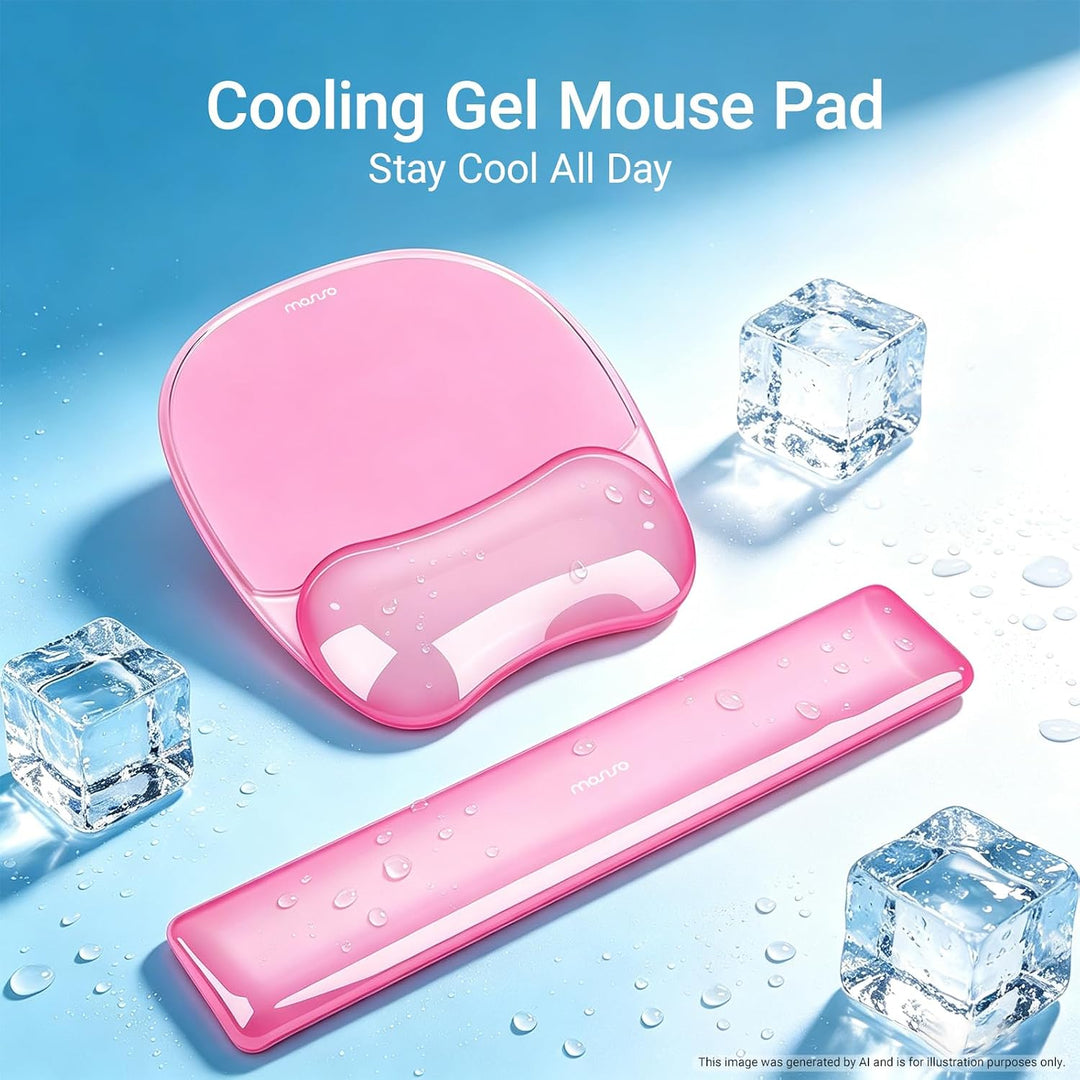 MOSISO Handgelenkauflage Gel für Mauspad Tastatur Set, Unregelmässig Ovales Ergonomisches Mauspad Ta