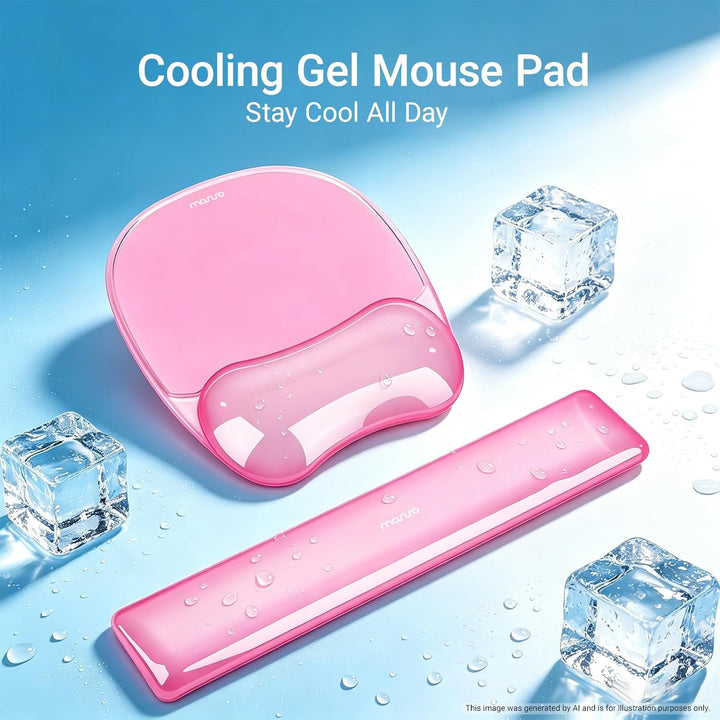MOSISO Handgelenkauflage Gel für Mauspad Tastatur Set, Unregelmässig Ovales Ergonomisches Mauspad Ta