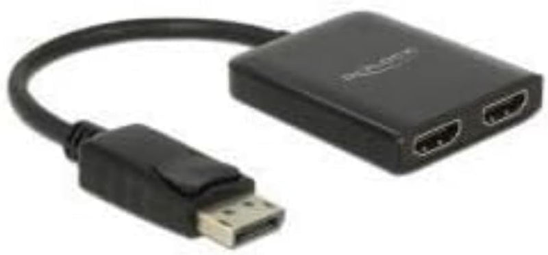 Delock 87720 Displayport 1.2 Splitter 1 x Displayport in auf 2 x HDMI out 4K 30 Hz schwarz Single, S