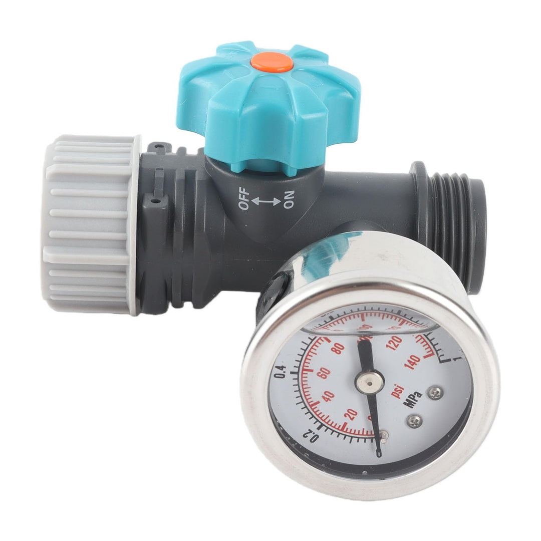 AYNEFY Wasserdruckventil, G3/4 Zoll, verstellbares Wasserdruckregelventil mit Manometer, Gewächshaus