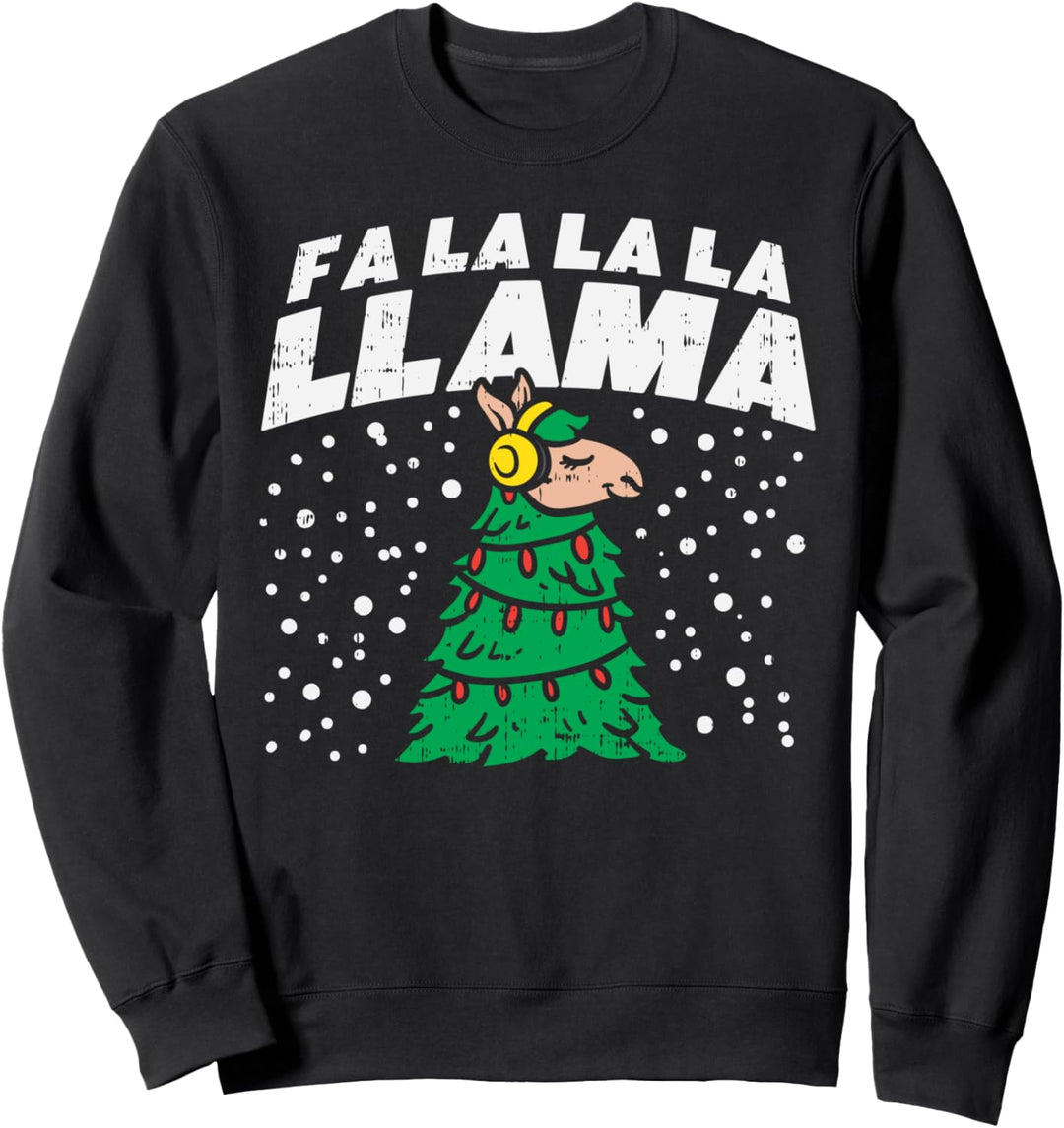 Fa la la Llama Christmas Tree Alpaca Xmas Animal Lover Gift Sweatshirt