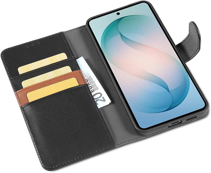 LENSUN Echtleder Hülle für Samsung Galaxy S26 Plus, Handyhülle [Echtes Leder][Kartenfach][RFID Schut
