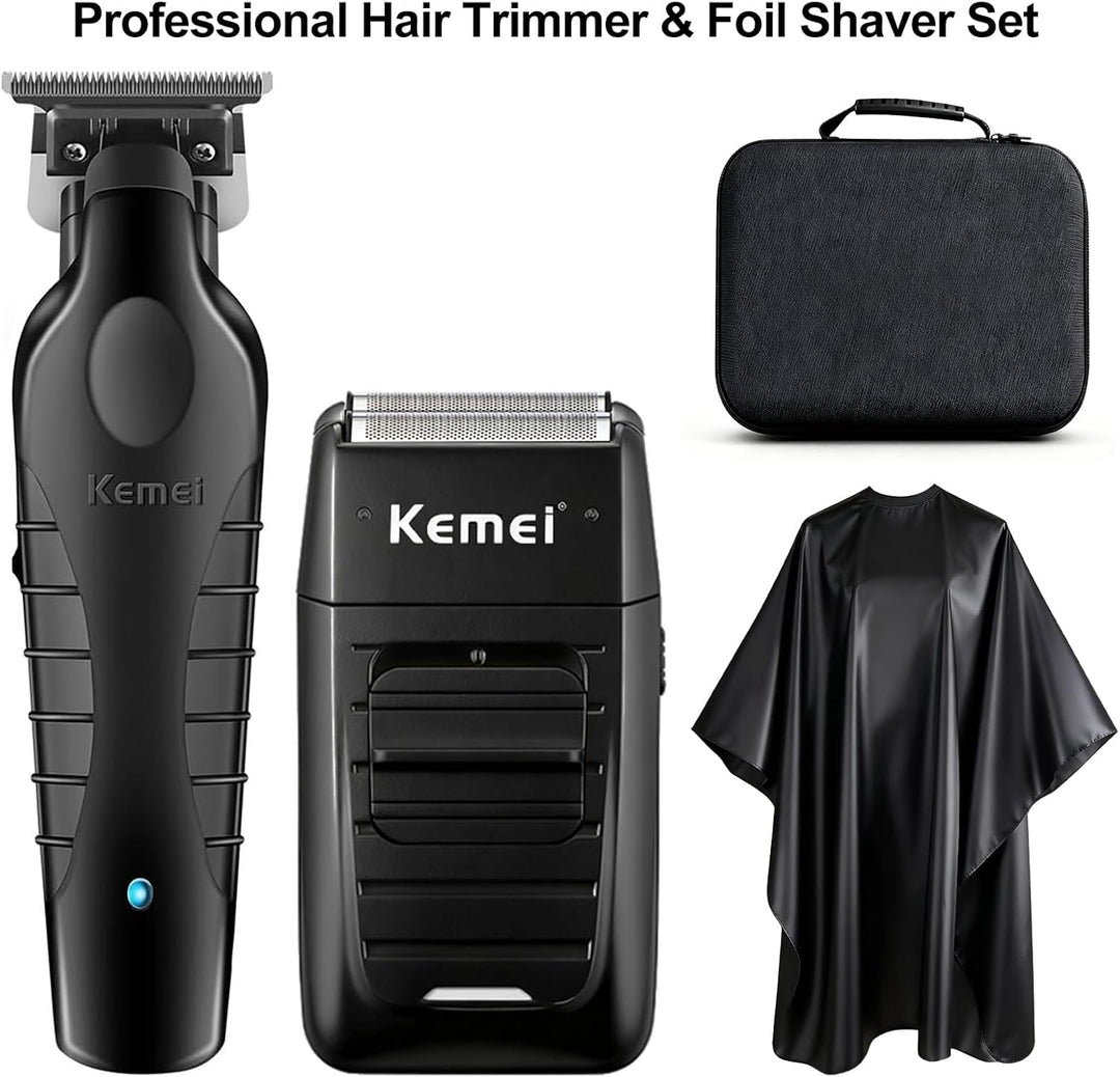 KEMEI Professionelle Haarschneidemaschine und Folienrasierer Set, Elektrische Haarschneidemaschine f