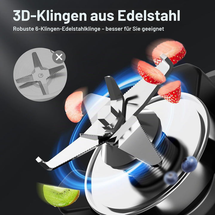 AMZCHEF Standmixer 1800 Watt | 1.85L Mixer Hochleistungsmixer | Blender mit 8 Einstellbaren Geschwin