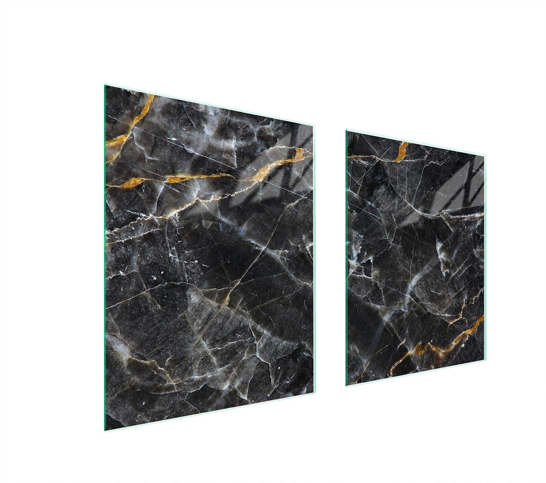TMK ArtDeko Herdabdeckplatte 2 Teilig 40x52 + 45x52 cm - Spritzschutz Herdabdeckung – Herdschutz aus