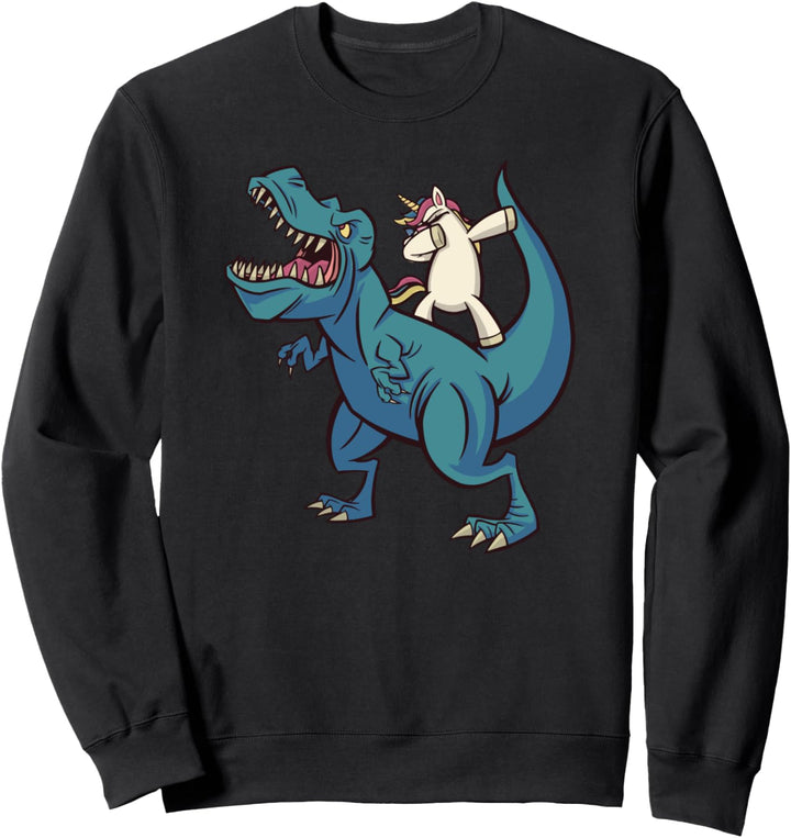 Unicorn Riding T Rex Dino Dinosaur - Cute Magical Sweatshirt