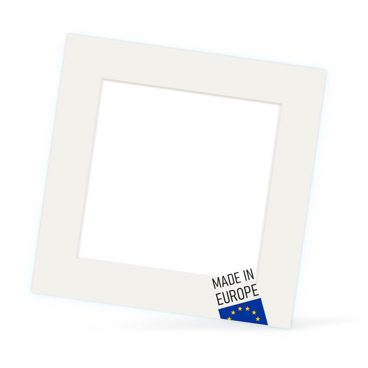 PHOTOLINI Passepartout 40x40 aussen für 30x30 innen, säurefrei 1,5 mm Passepartout Karton Creme-Weis