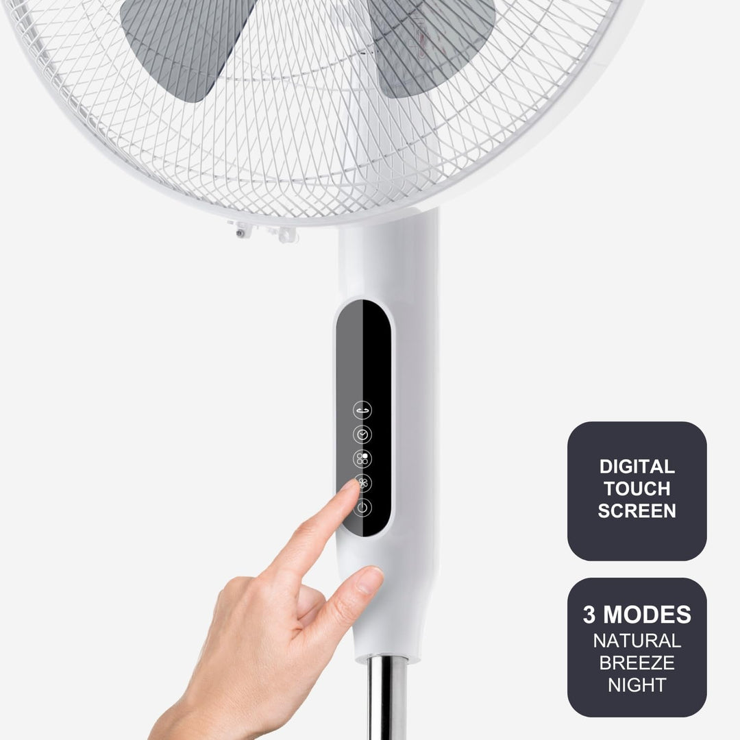 BLACK+DECKER BXEFP50E - Standventilator 110-115cm, 50W, 3 Geschwindigkeiten, Touch-Tasten, Fernbedie