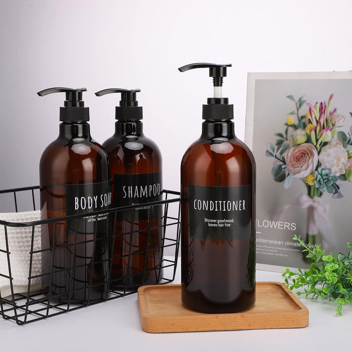 1000ml/33.8oz Shampoo-Flasche mit Pumpe, Segbeauty 3pcs Leere Shampoo- und Conditioner-Flasche, Sham