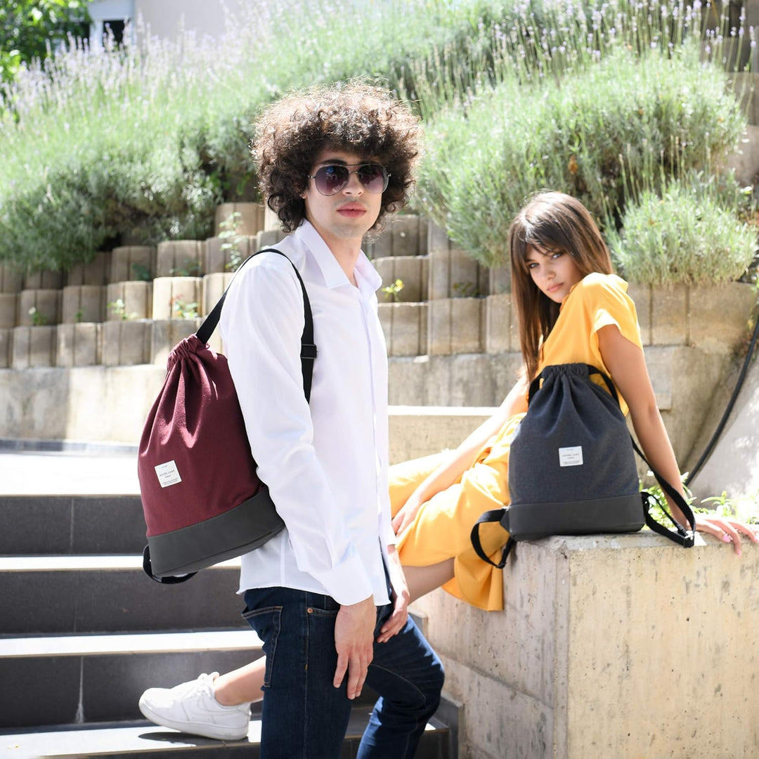 Adore June Daypack Bob Moderner Rucksack Turnbeutel Gymsack für Sport, Reisen und City, Gefütterter
