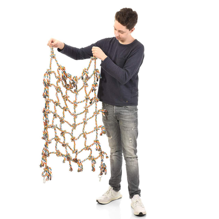 HappyBird | Kletternetz aus Baumwolle für Papageien XXL