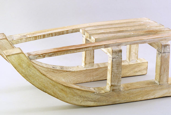 Deko Schlitten aus Mango Holz 44x15x20 cm Natur - Nostalgie Schlitten, Winterdeko, Deko Skihütte, We