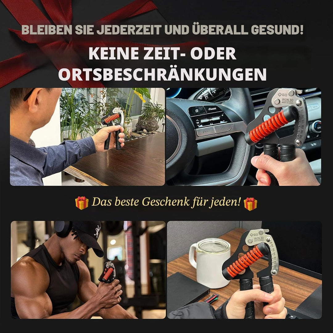 GD Iron Grip Handgriff-Stärker (verstellbare Handgriffe für Krafttraining) Handgelenk- und Unterarm-