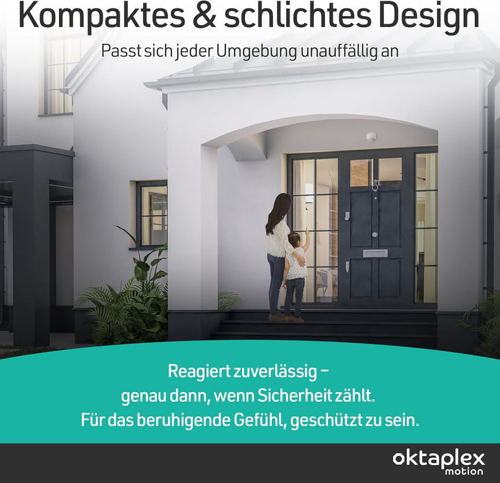 Oktaplex Ana Bewegungsmelder Aussen schwenkbar 230V IP44 180° Bewegungssensor 12m Reichweite weiss A