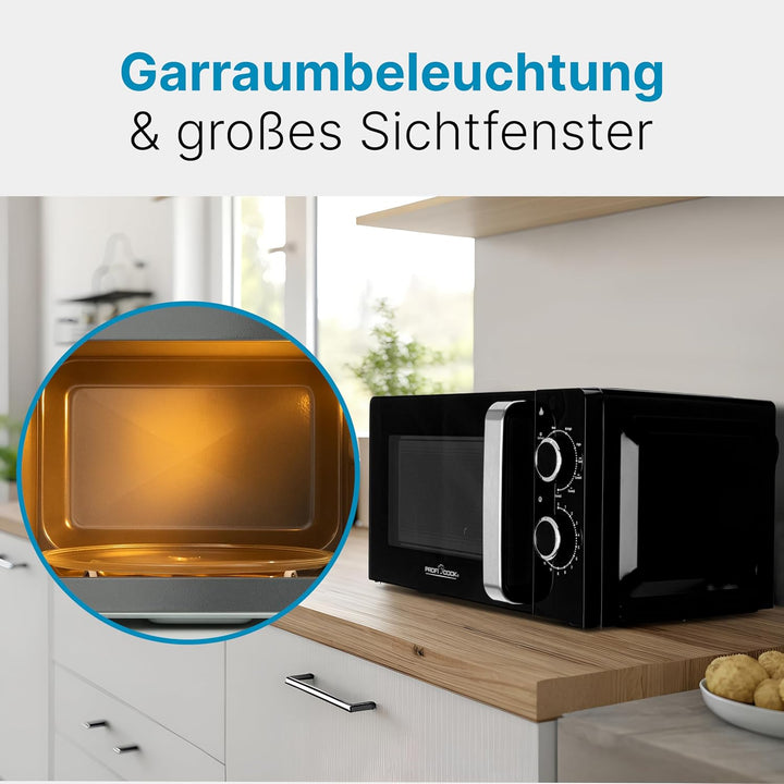 ProfiCook Mikrowelle | 6 Mikrowellen-Leistungsstufen inkl. Auftaufunktion | Microwave | 900 Watt | G