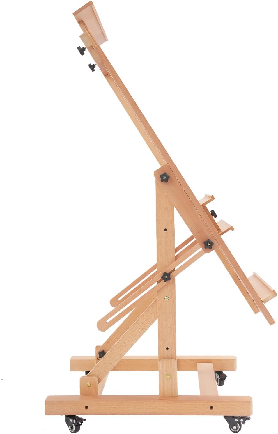 Staffelei Holz Einstellbar 140-300cm Staffeleien Gross mit Rädern, waagerecht und senkrecht malen, f