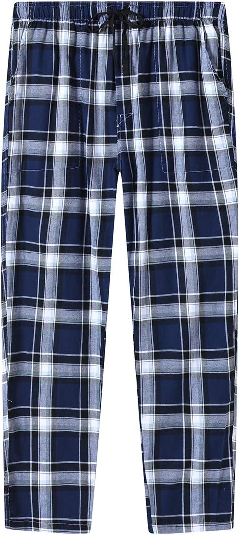 MoFiz Herren Pyjamahose Warm Lang Baumwolle Weich Schlafanzughose Kariert Winter Nachtwäsche Freizei