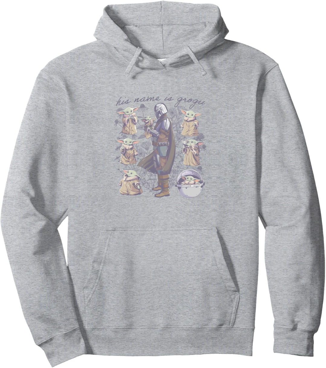 Star Wars The Mandalorian Grogu Floral Pullover Hoodie