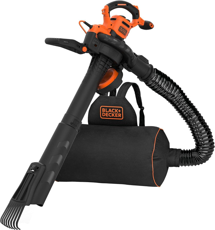Black+Decker 3-in-1 Elektro-Laubsauger / Laubbläser BEBLV301 (3.000 Watt, mit Häcksler + aufsteckbar