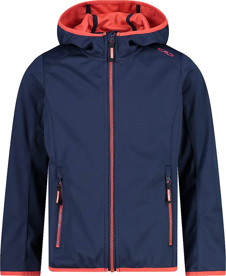 CMP Mädchen Softshell Jacket With Fixed Hood Jacke 128 Blau-Rot Kiss, 128 Blau-Rot Kiss