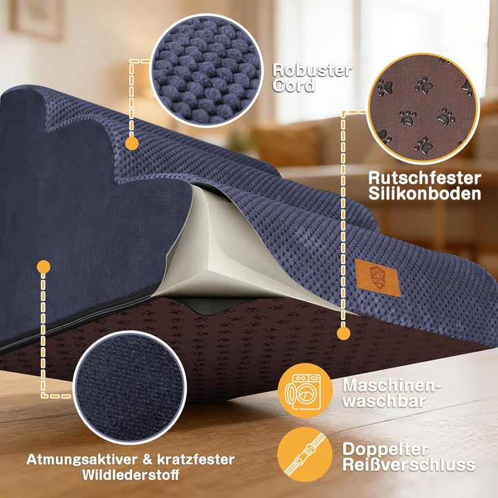 Zvonema Hundetreppe für Kleine Hunde, Hundetreppe Bett, Tragbar Abnehmbar Haustiertreppe mit Waschba