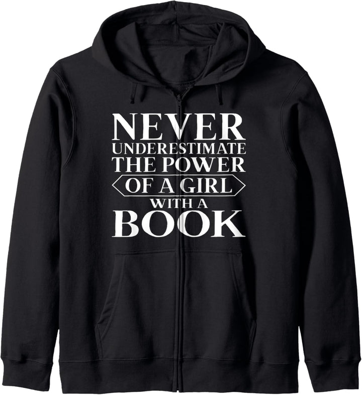 Power of a Girl With a Book Never Underestimate Librarian Kapuzenjacke