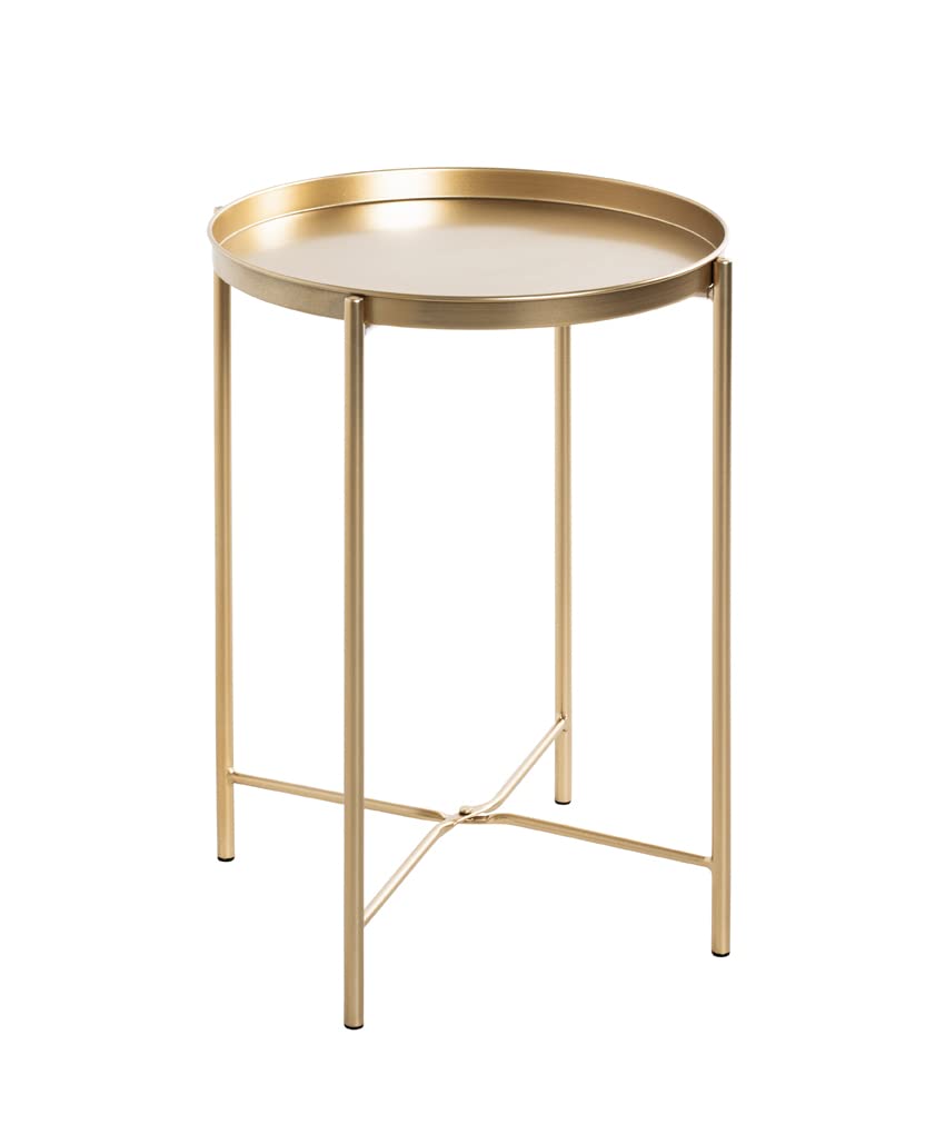 HAKU Möbel Beistelltisch, Metall, gold, Ø 39 x H 50 cm, Gold