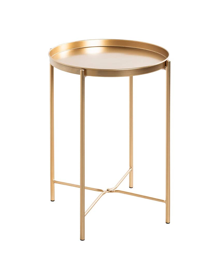HAKU Möbel Beistelltisch, Metall, gold, Ø 39 x H 50 cm, Gold