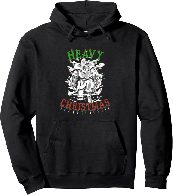 Heavy Christmas Wikinger und Metal Head Weihnachten Männer Pullover Hoodie