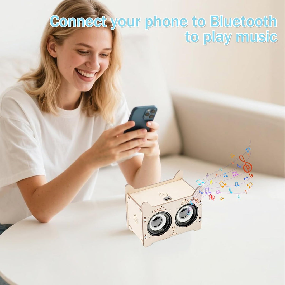 DIY Bluetooth Lautsprecher,Elektronik Baukasten Lautsprecher Bausatz Holz Experimente Wissenschaft E