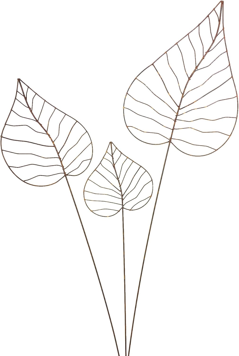 Gartenstecker Edelrost - Herzblatt gross | Rankhilfe Gartendeko Höhe 140 cm, Herzblatt gross