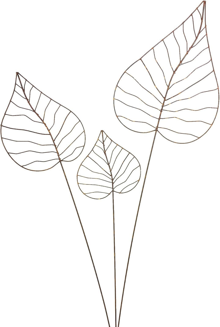 Gartenstecker Edelrost - Herzblatt gross | Rankhilfe Gartendeko Höhe 140 cm, Herzblatt gross