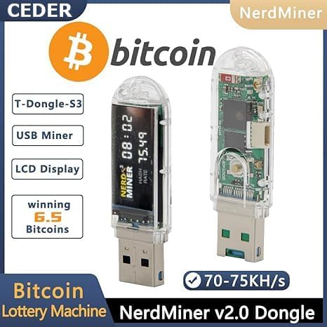 CEDER - Nerdminer V2 Mining Bitcoin BTC Miner leicht BTC Nerd Miner fertig montiert (Lottery Miner)