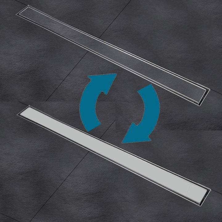 Duschrinne, 100cm,2 in 1,Siphon mit Geruchsstop und Haarsieb Randablauf Befliesbar Edelstahl Ablaufr