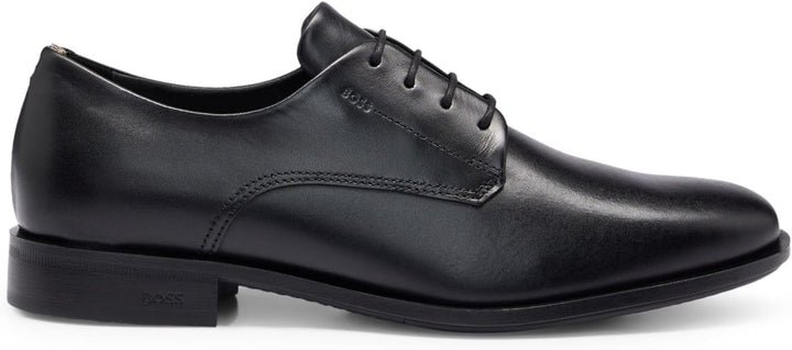 BOSS Herren Colby Derb Leder-Derbys mit Logo-Prägung Grösse 42 EU Schwarz, 42 EU Schwarz